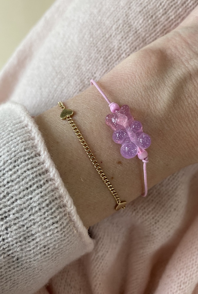 Armband Gummibärchen lila
