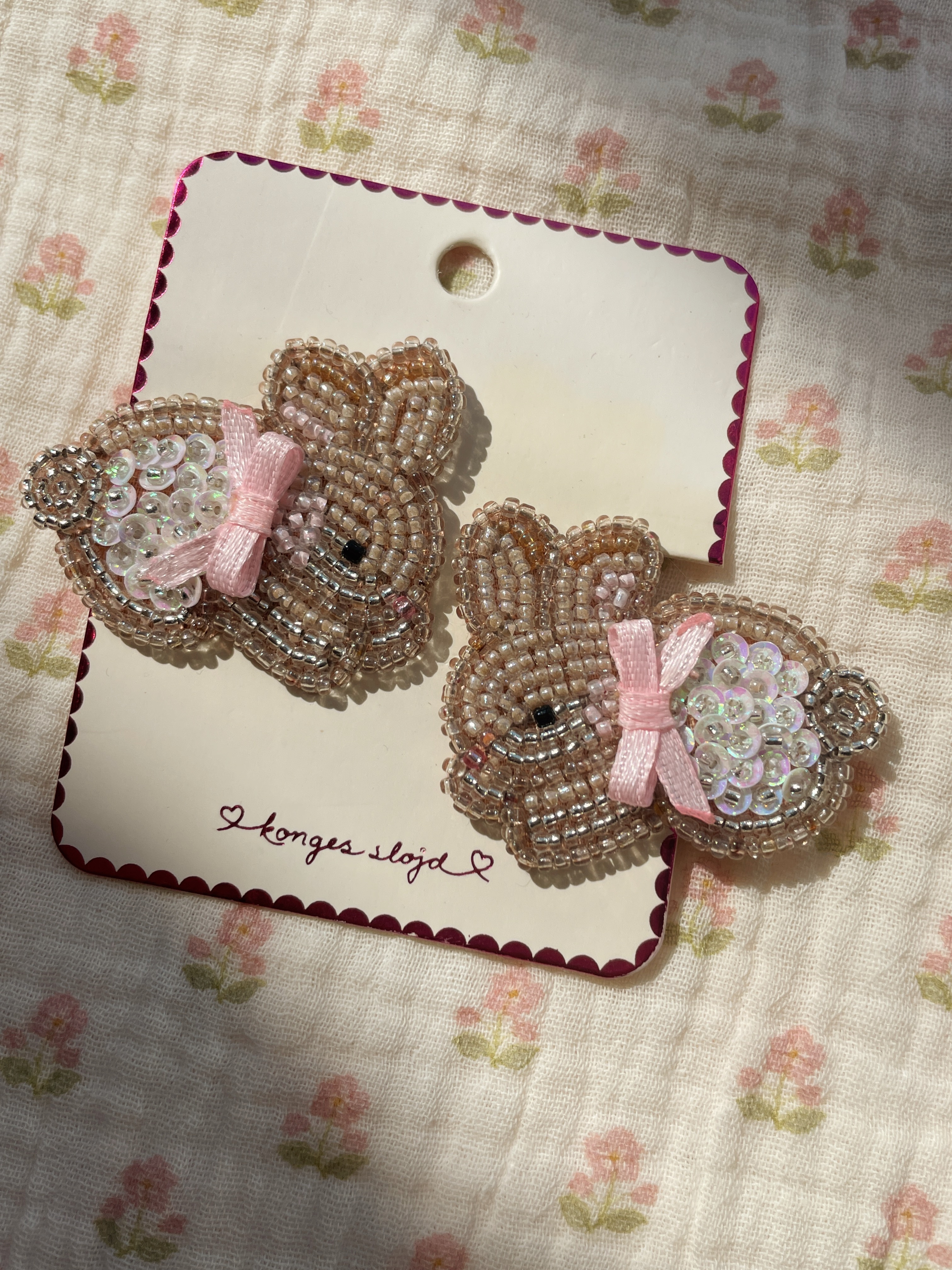 Bunny Haarspangen beaded Set