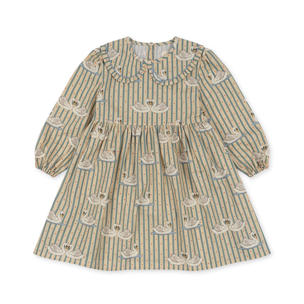 Kleid mit Schwänen stripe