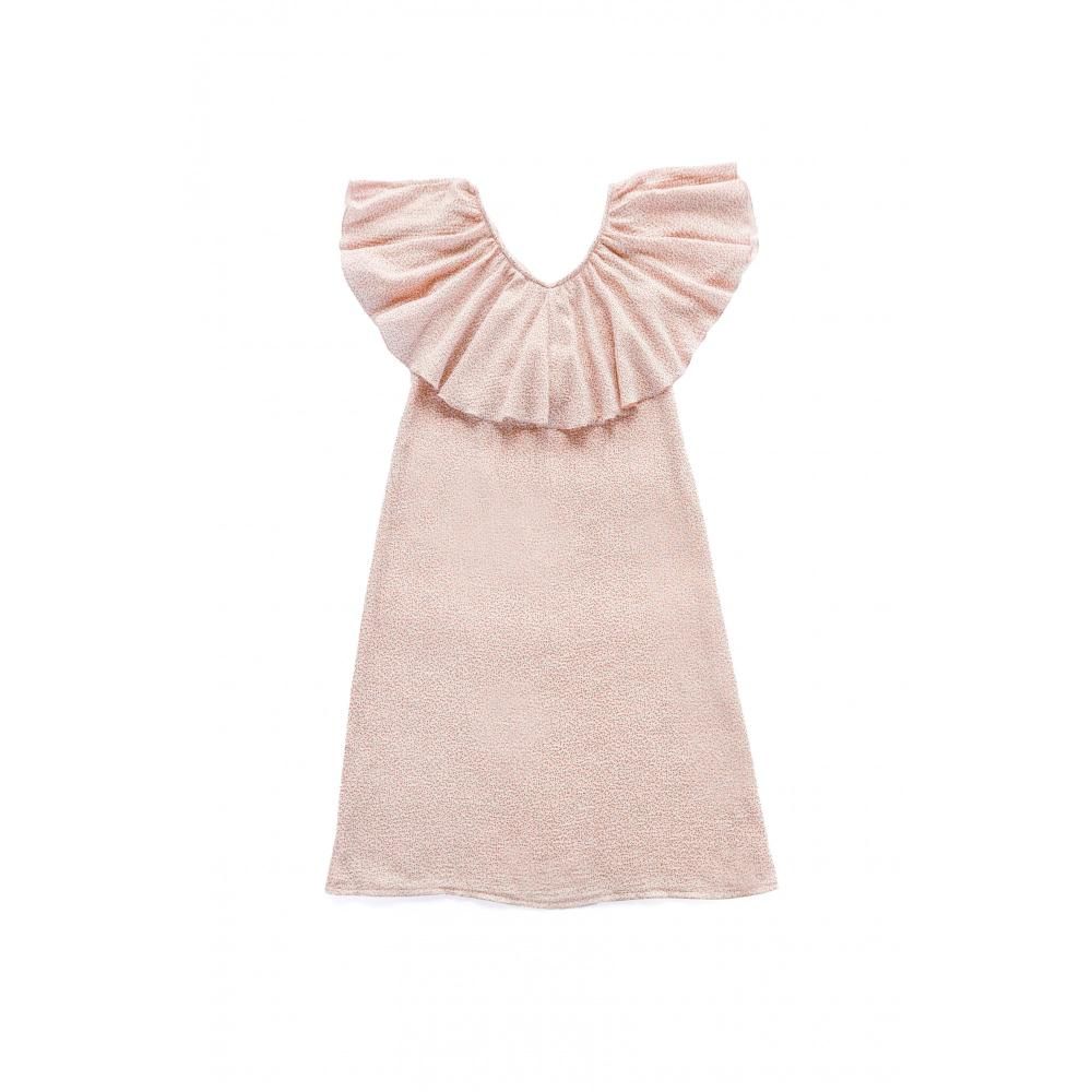 247230_large_X4CUwOajPPFbKdStMiWM Rosa Kinderhandtuchkleid, Frottierstoff, großer Rüschenausschnitt.