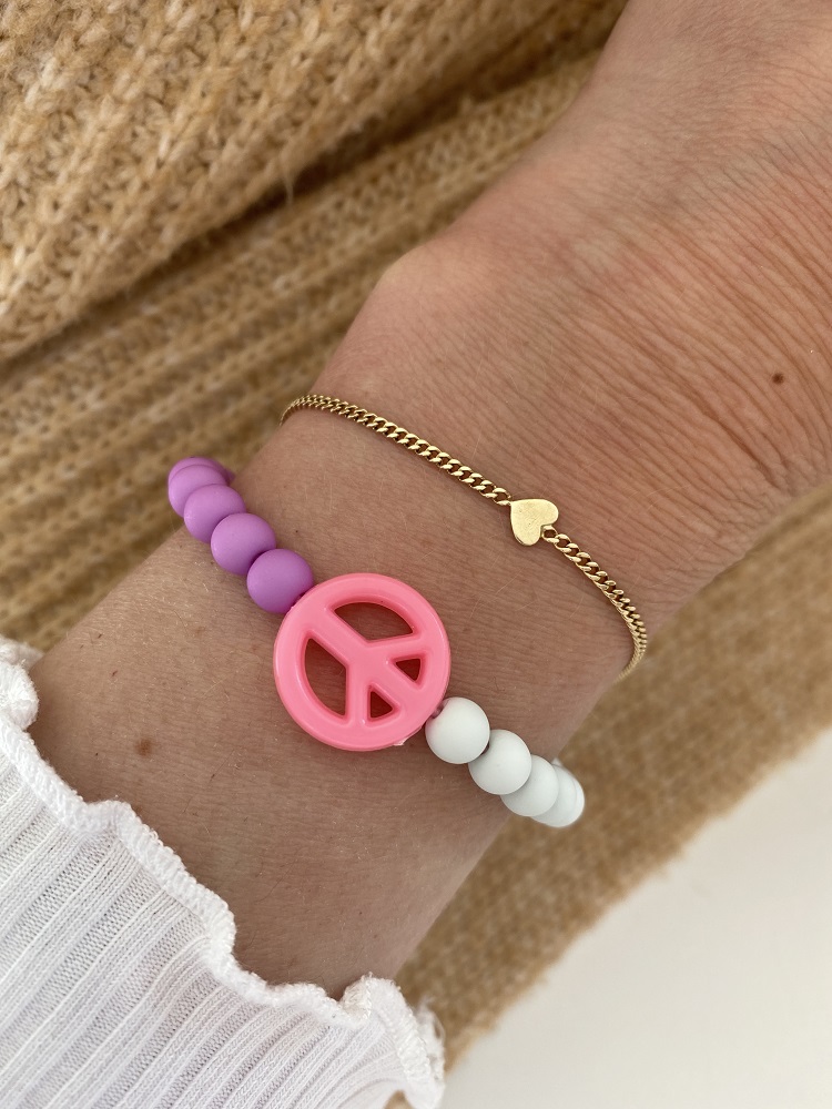 Armband Peace pink