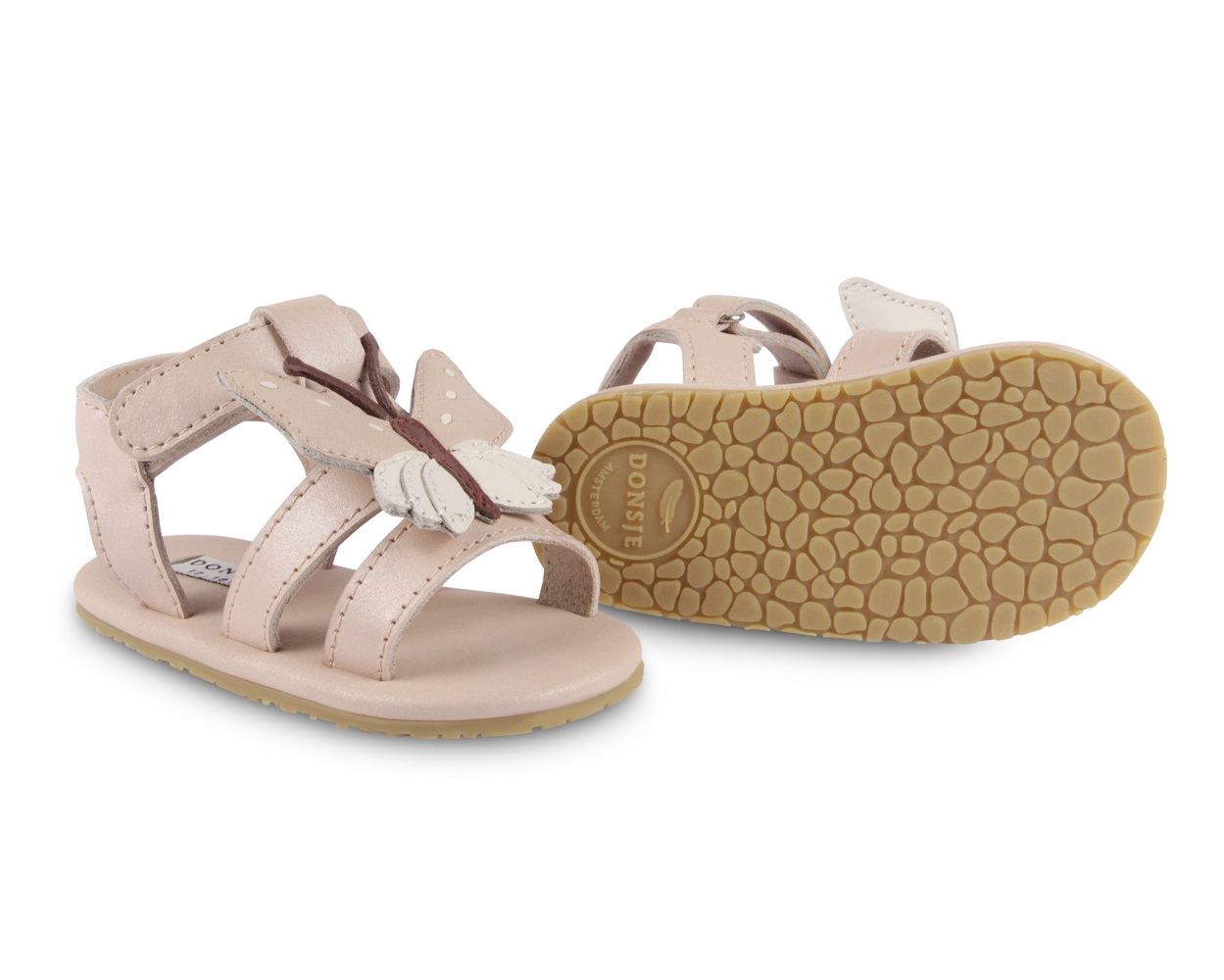 Tuti-Sky-Butterfly-RS Kinder-Sandalen, rosa, Schmetterlings-Applikation, Klettverschluss, flexible Sohle.
