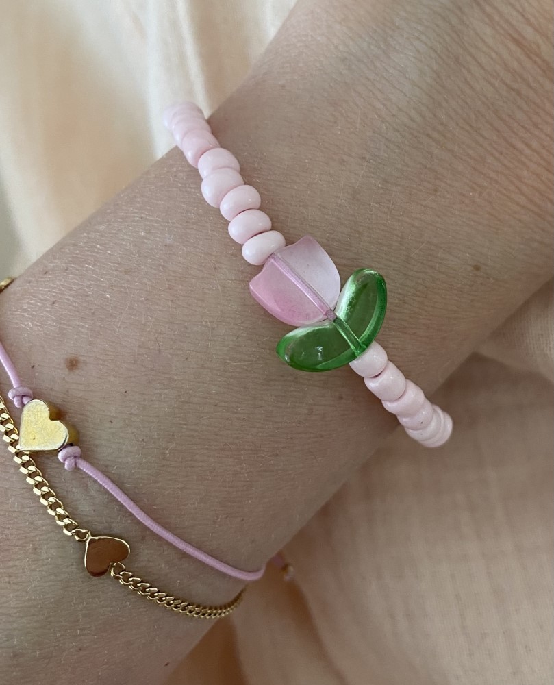 Armband Tulpe rosa size S