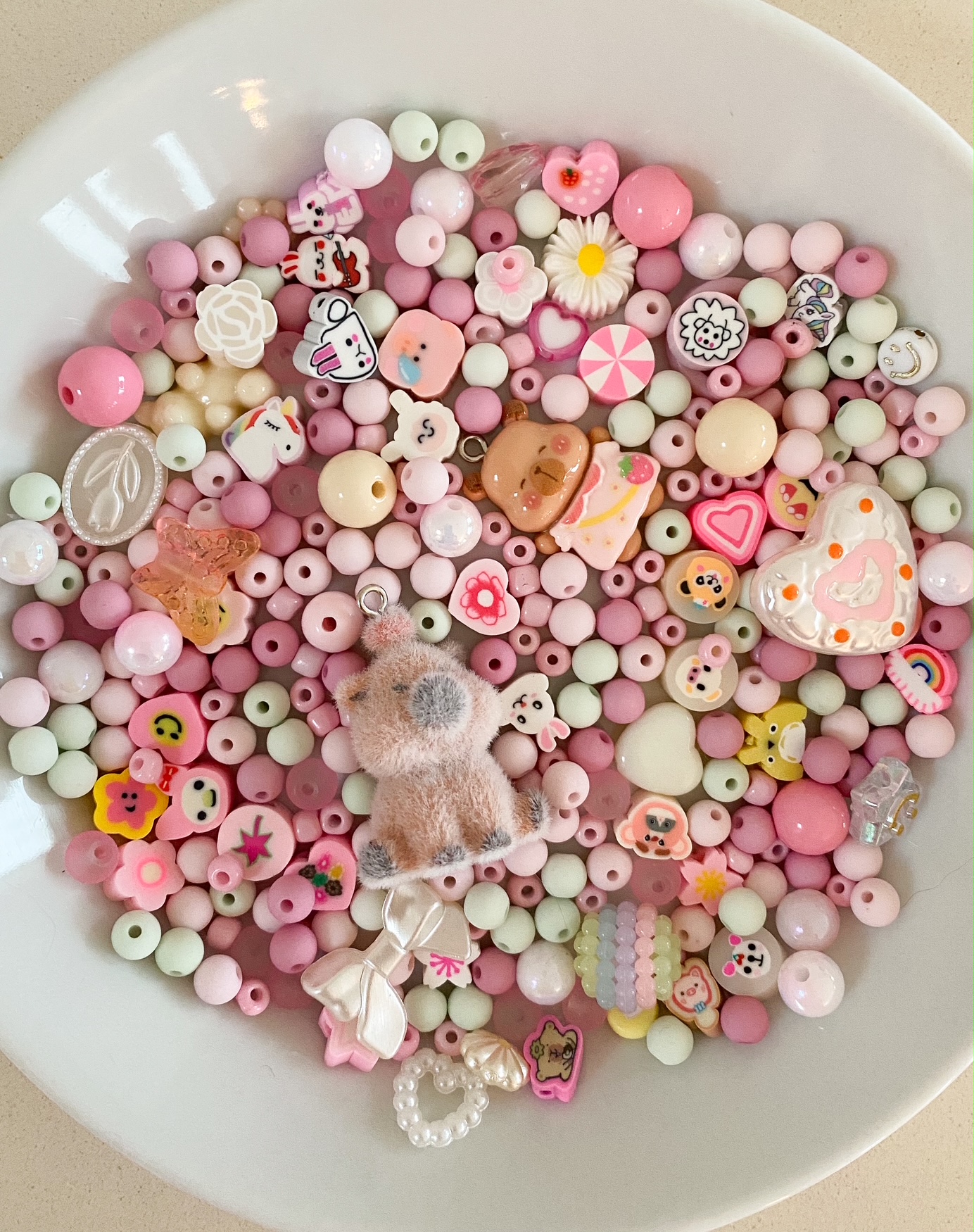 Perlenmix Anhänger 2x Capybara