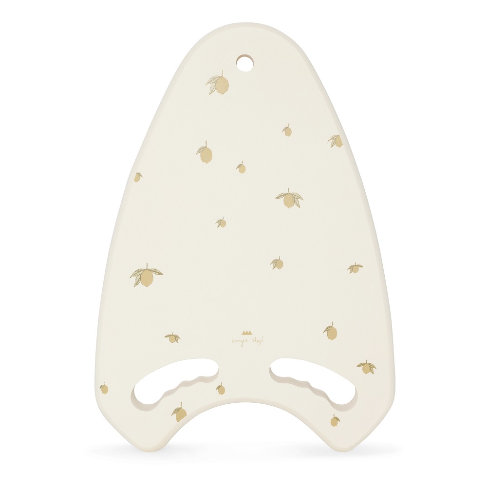KS3358-MELLO-FLOAT-BOARD-LEMON-Main Schwimmbrett, beige, Zitronendruck, zwei Grifflöcher.
