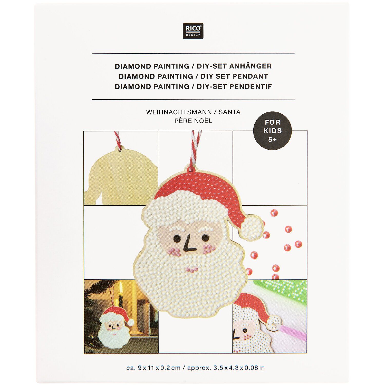 Diamond Painting Set Anhänger Weihnachtsmann