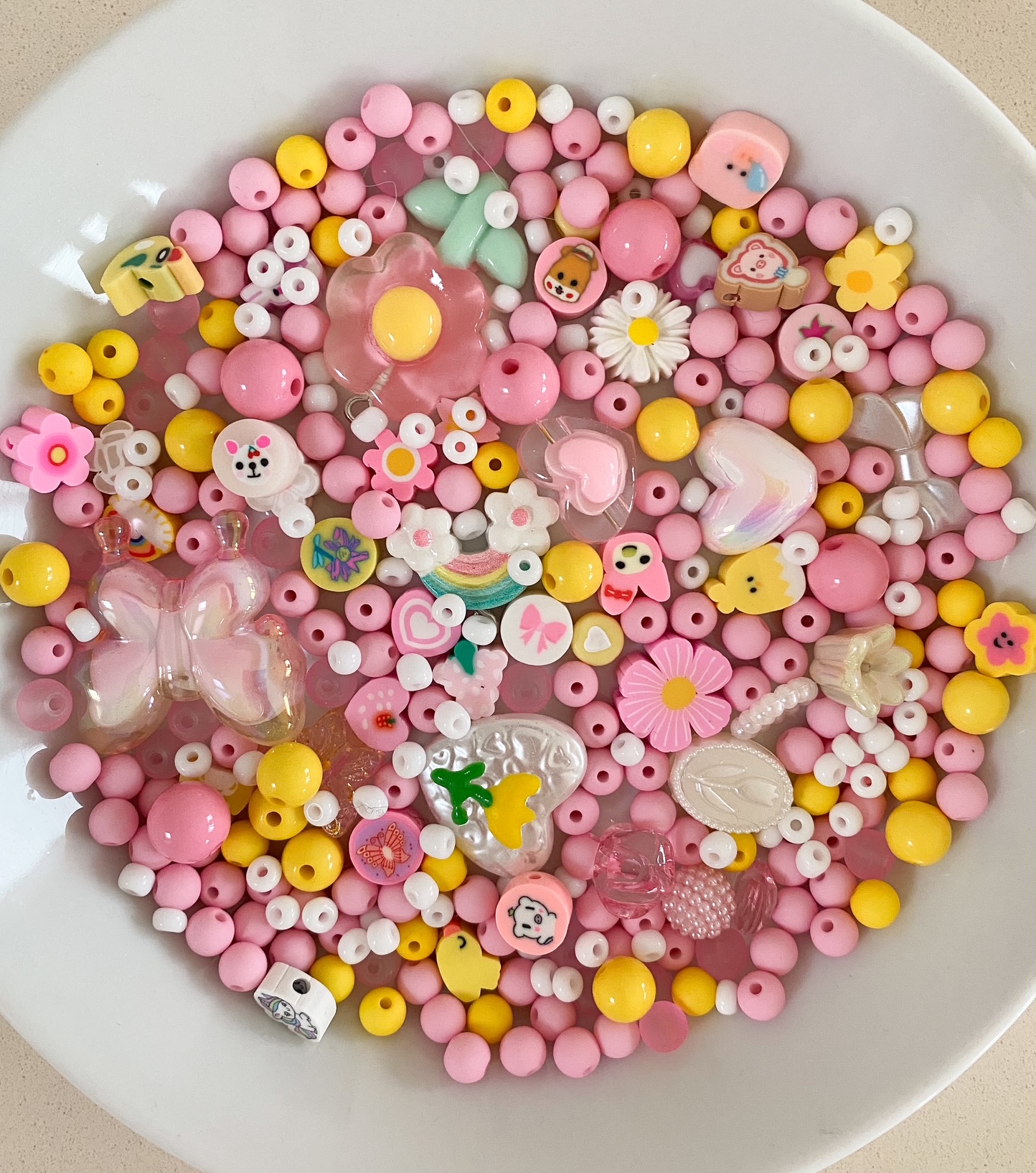 Perlenmix Anhänger Blume & Regenbogen