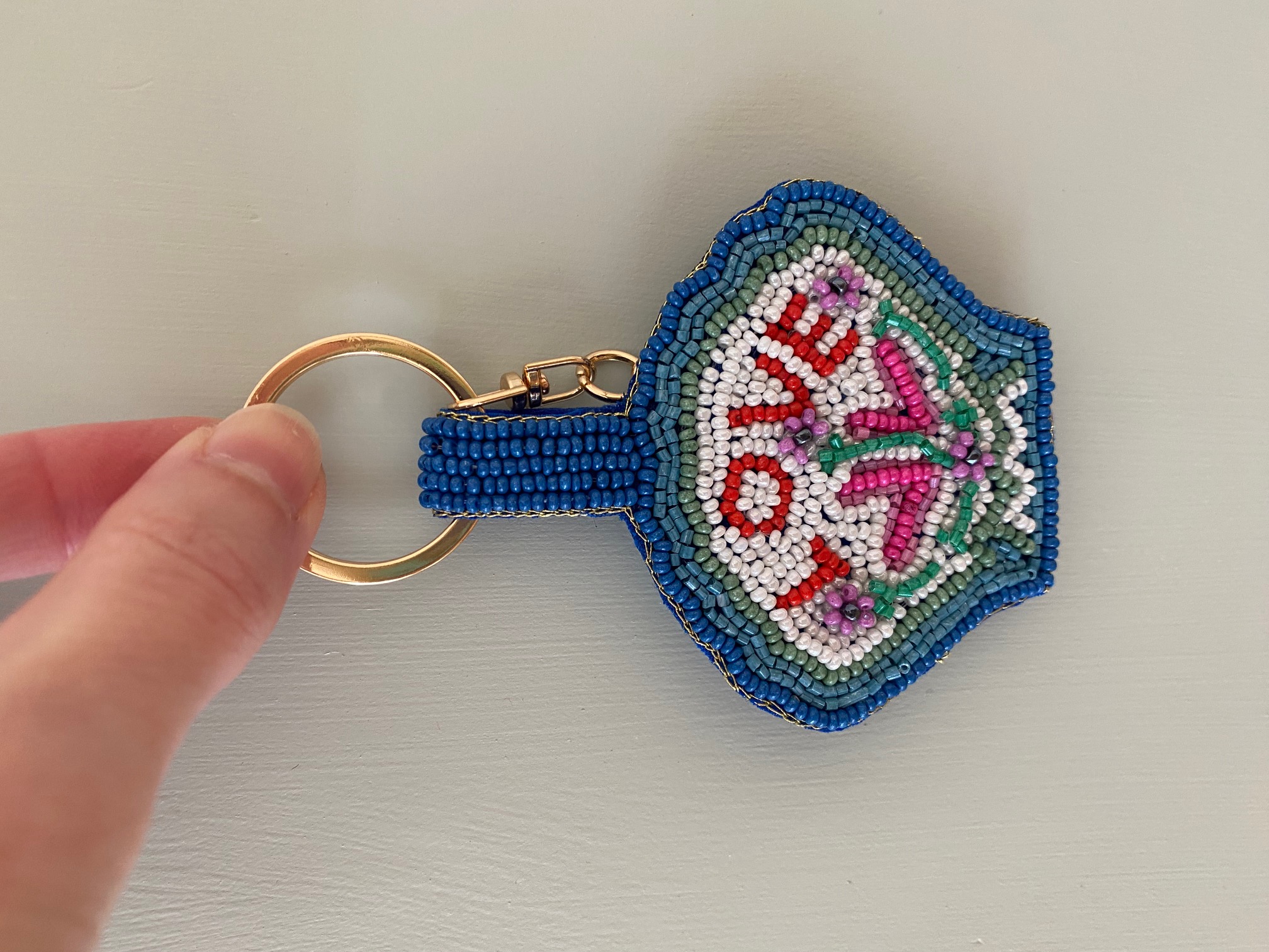 Schlüsselanhänger Muschel blau