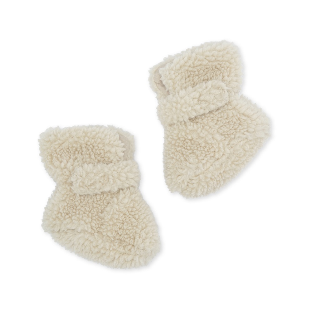 KS3472-GRIZZ-TEDDY-BABY-BOOT-CREAM-OFF-WHITE-Extra-0 Baby-Booties, cremefarben, Plüschfutter, Klettverschluss.
