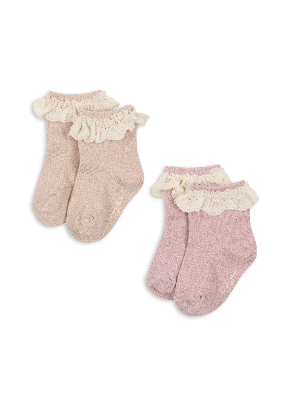 2-er Set Socken Glitter & Spitze 17-18