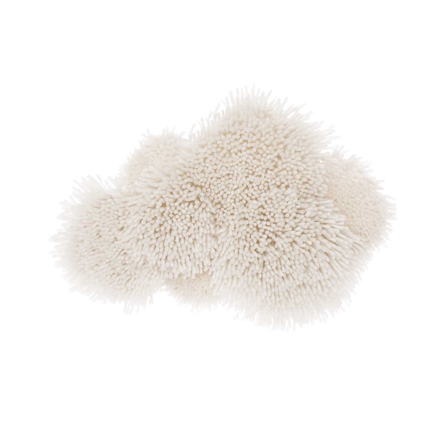 Dekorativer Wollknäuel, beige, flauschige Textur, wolkenförmig.