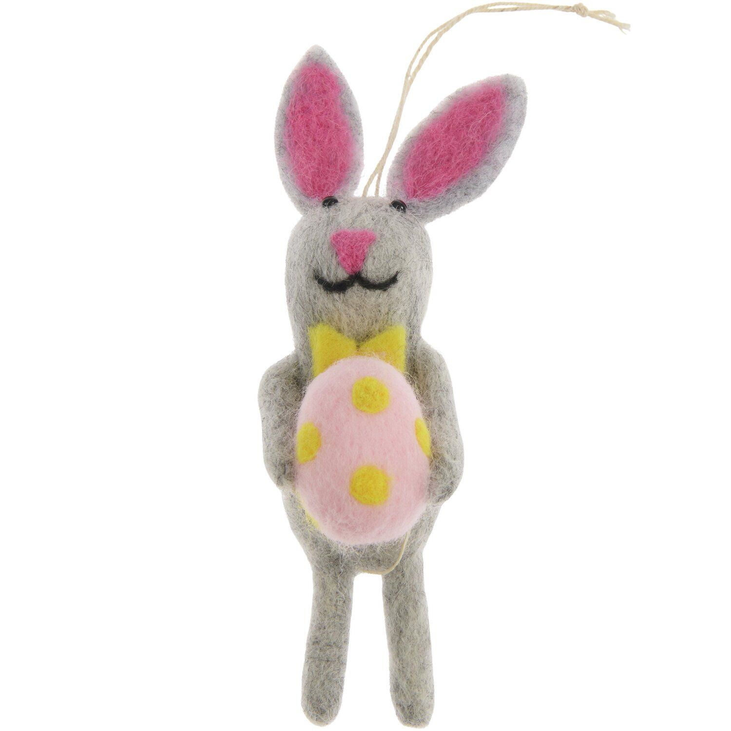 Aufhänger Filz-Hase mit Osterei und Fliege