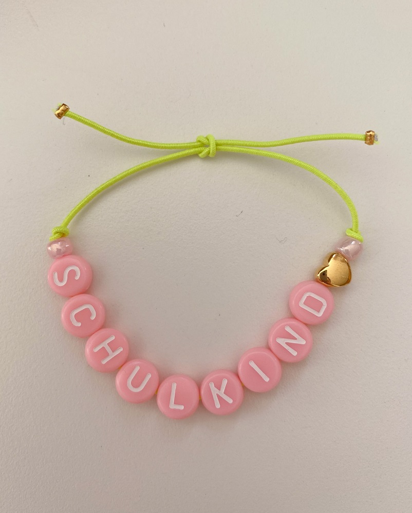Armband SCHULKIND rosa neon