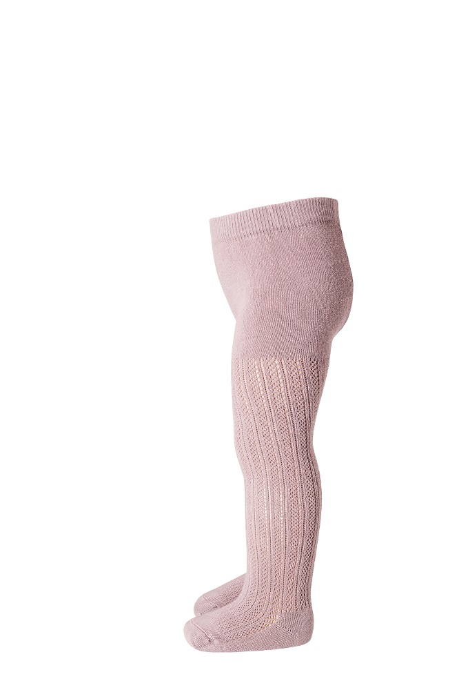 37063_90 Strickstrumpfhose, rosa, geripptes Muster, elastischer Bund, knöchellang.