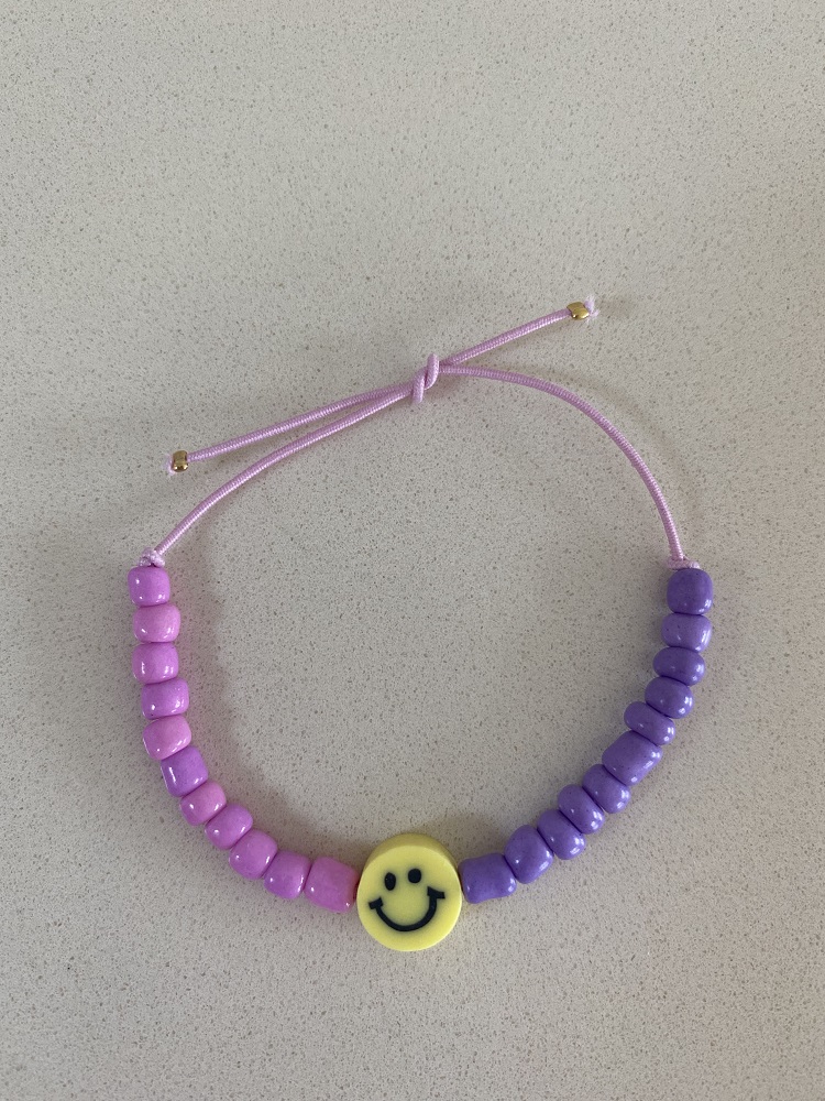 Armband Smiley pink lila