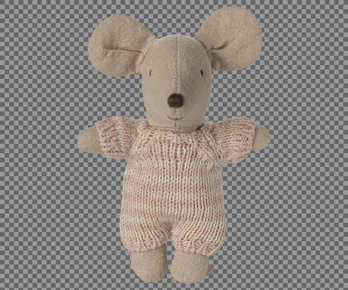 Babymaus in Tragetasche rose