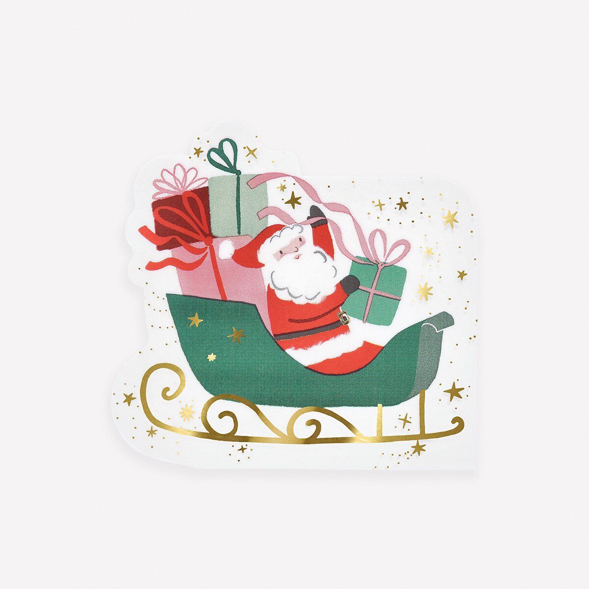 Servietten Schlitten mit Weihnachtsmann