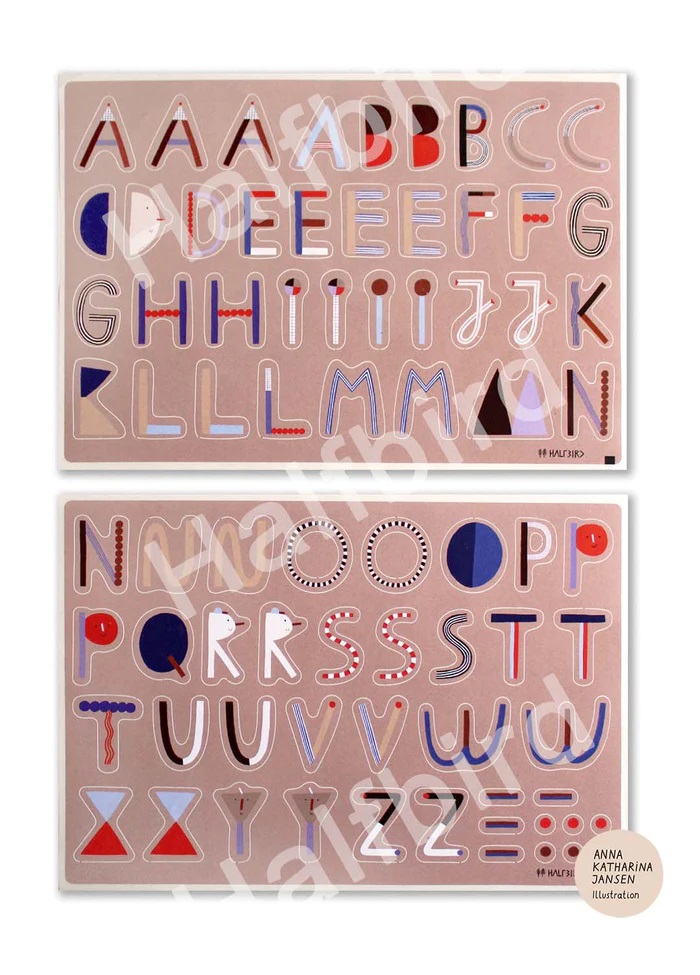 Stickerbogen ABC