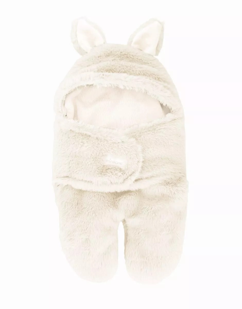 Puppenwagen- Fußsack ecru