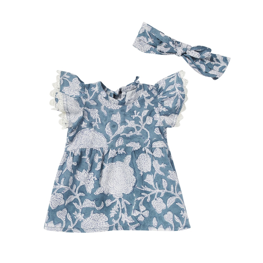 Kleid & Schleife flowers blue