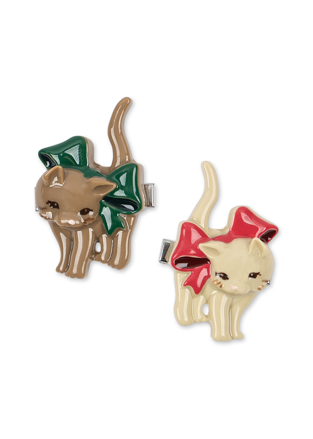 2er Set Katzen Haarspangen bow kitty