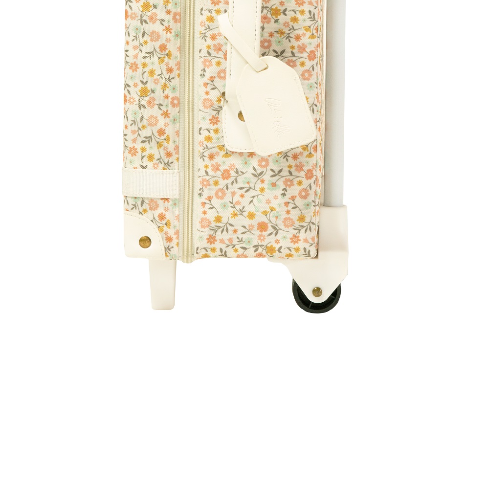See-Ya-Prairie-Floral-04 Reisekoffer, Blumenmuster, Beige, Rollen, Tragegriff, Adressanhänger.