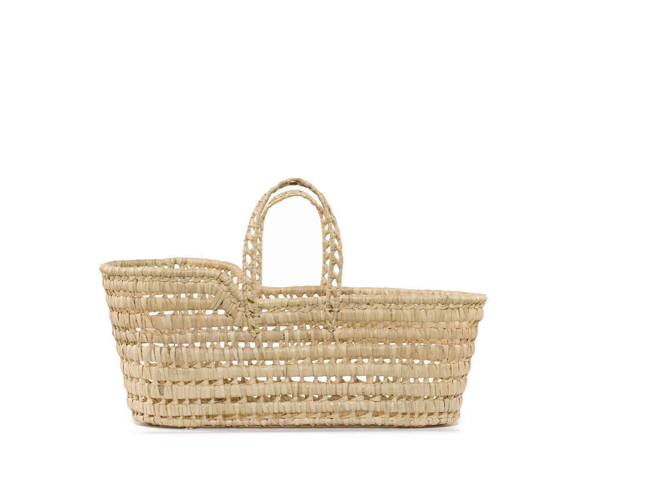 korb04_LUCYLOU Geflochtener Baby-Moseskorb, naturfarben, zwei Tragegriffe.