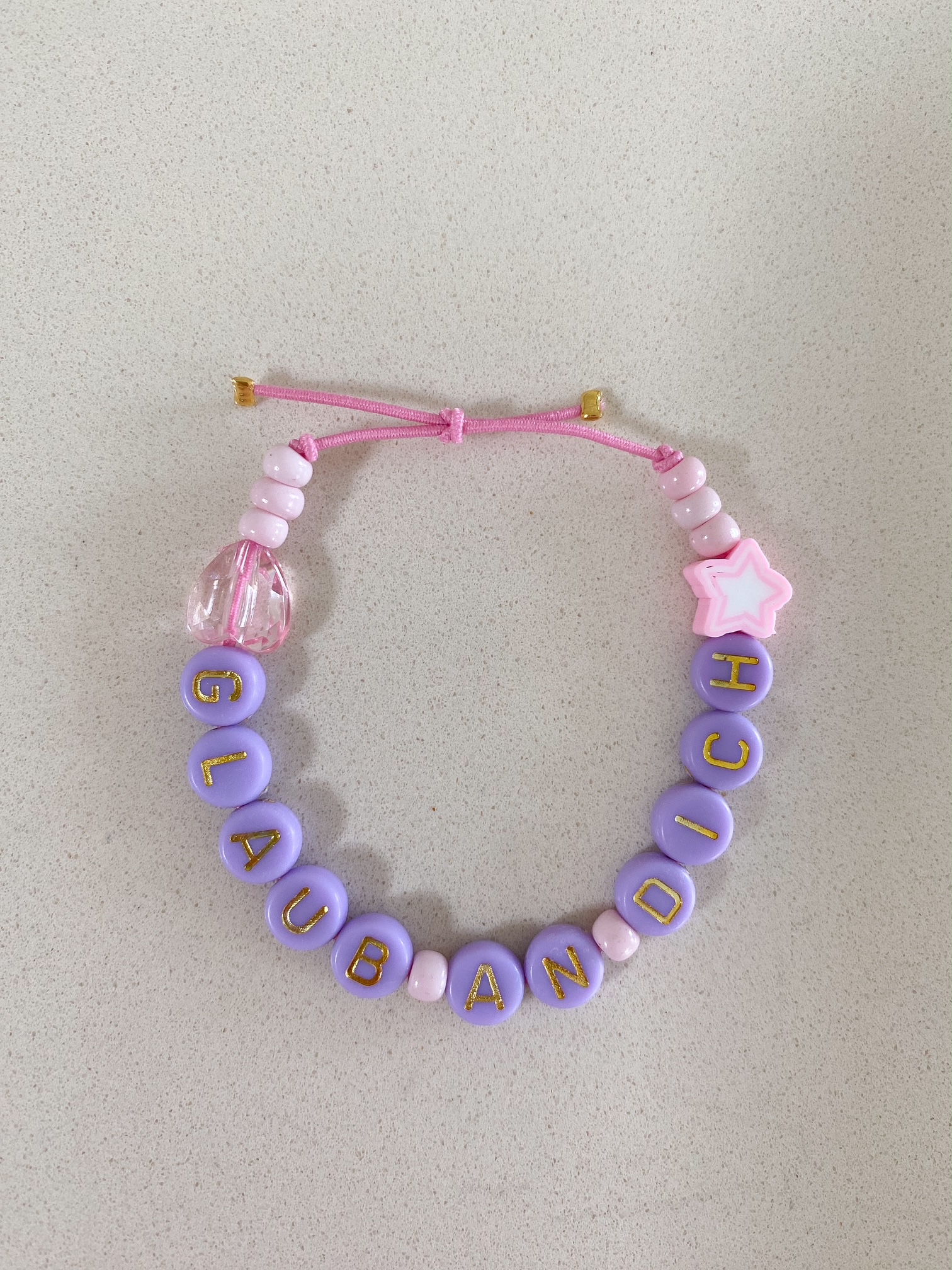 Armband Glaub an Dich lila