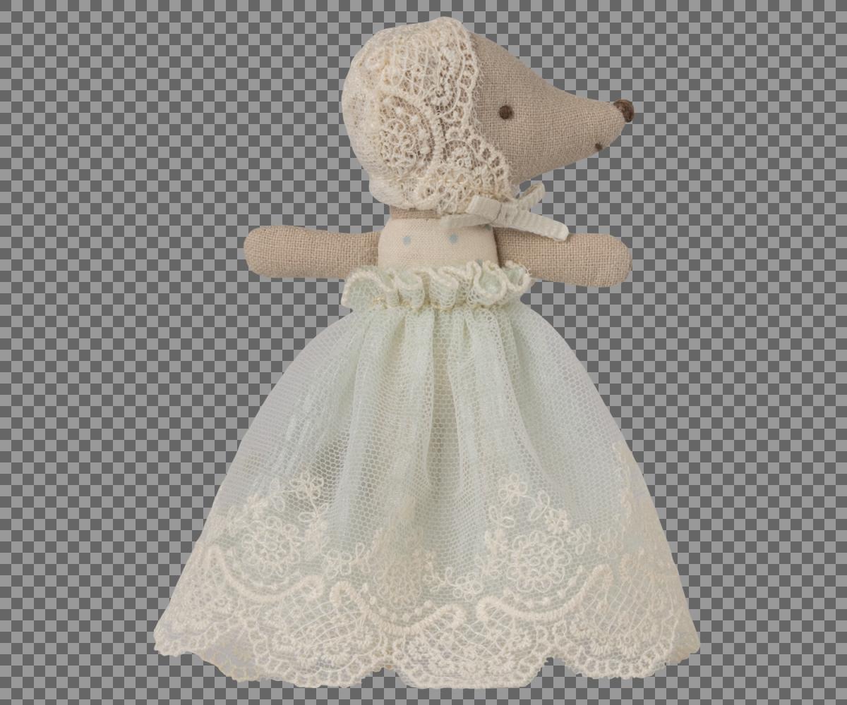 Baby Maus im Kleid minze