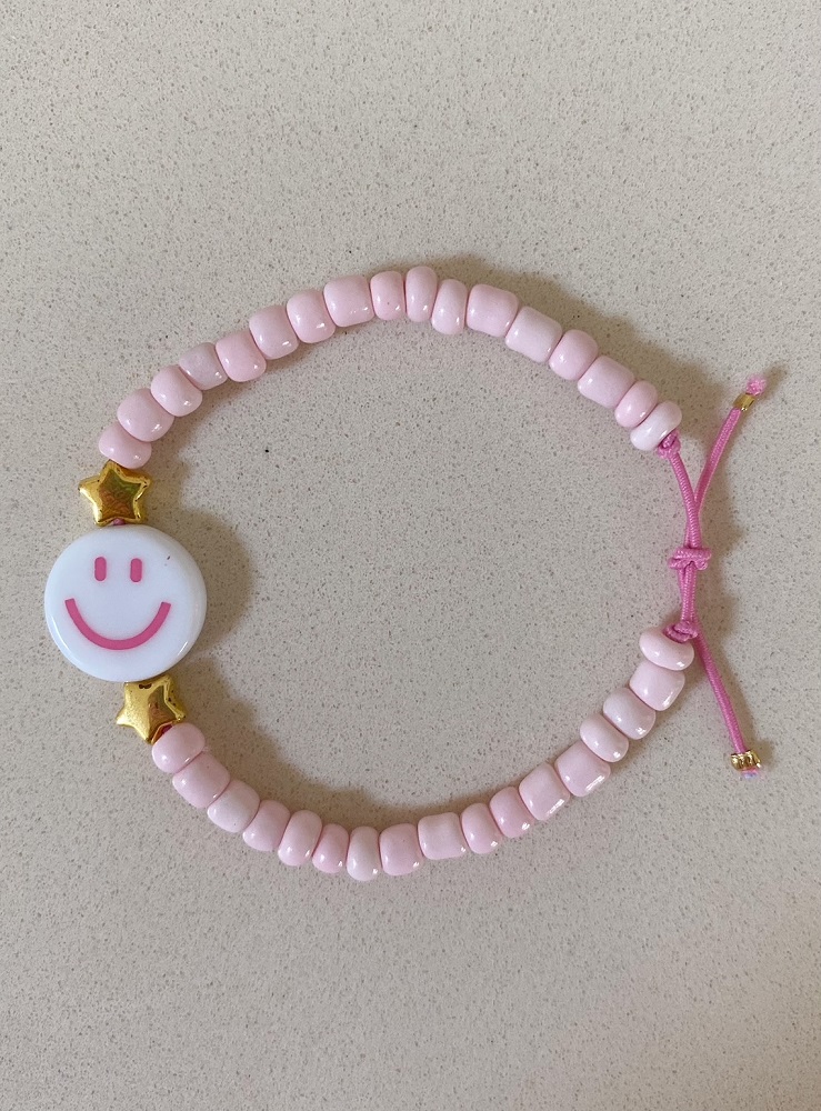 Armband Smiley rosa