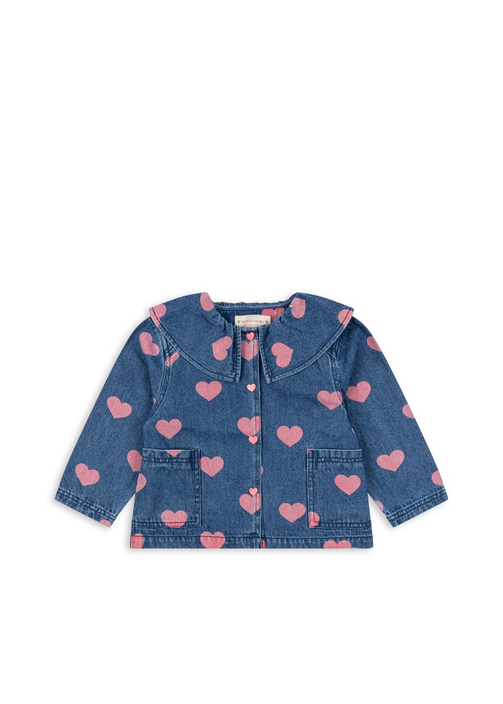 Jeanshemd mit Herzen 5-6 Jahre    