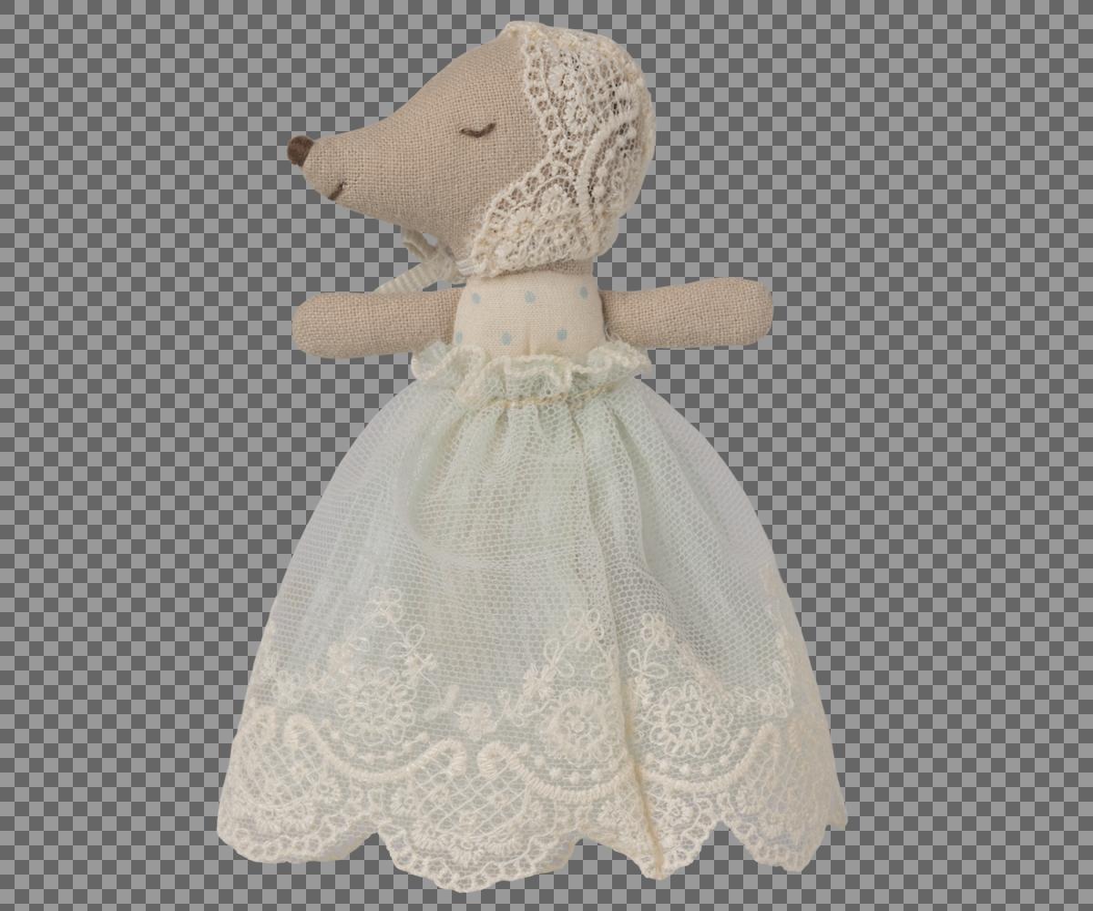 Baby Maus im Kleid minze