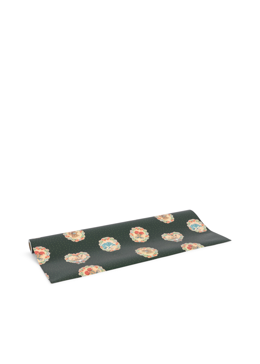 Geschenkpapier deer diary green & dots