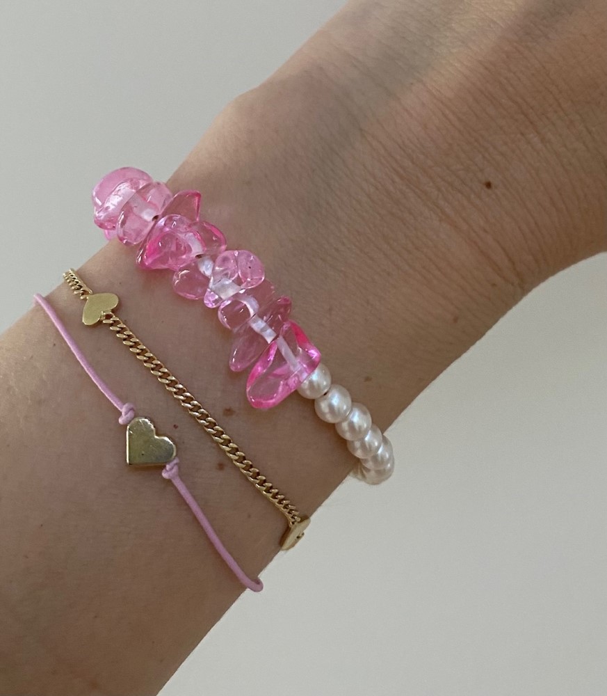 Armband rosa Glaschips