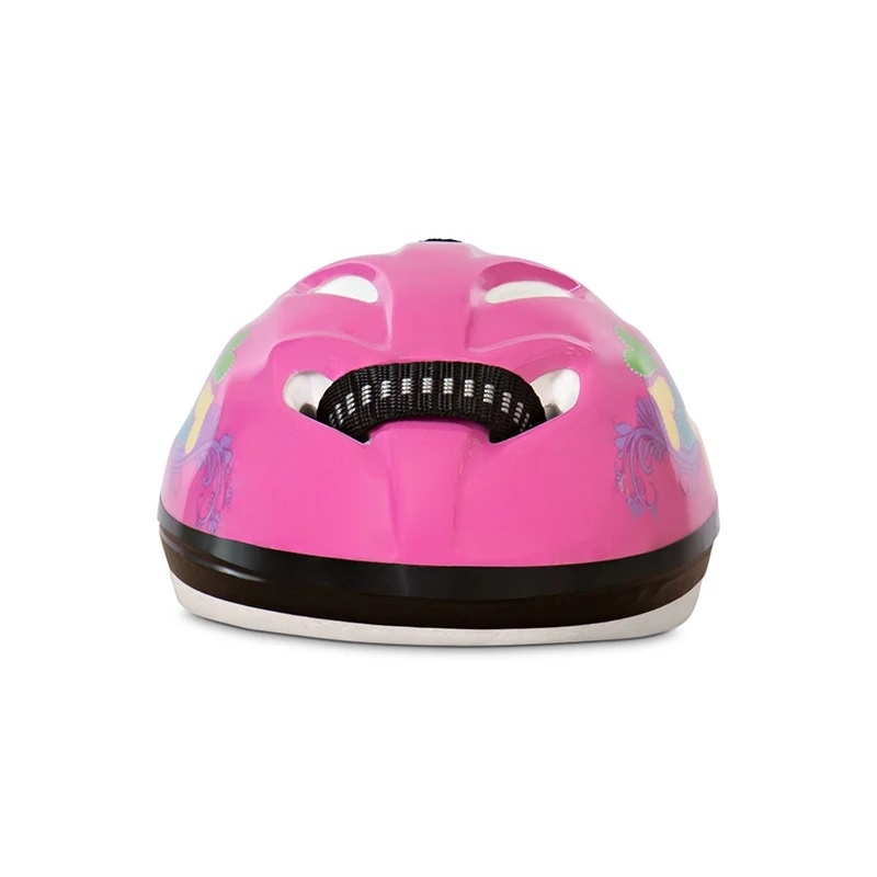 83082-2_1024x1024-2x Fahrradhelm, pink, floral bedruckt, Belüftungsöffnungen, schwarzer und weißer Rand.