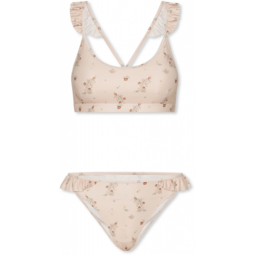 1024x1024-affed416ed374f76da547ab98c17dd75 Bikini-Set, Farbe Beige, Blumenmuster, Rüschen an Trägern und Hüfte.